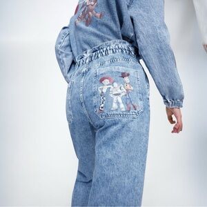ZARA Disney PIXAR Toy Story Denim Collection Paper Bag Jeans RARE